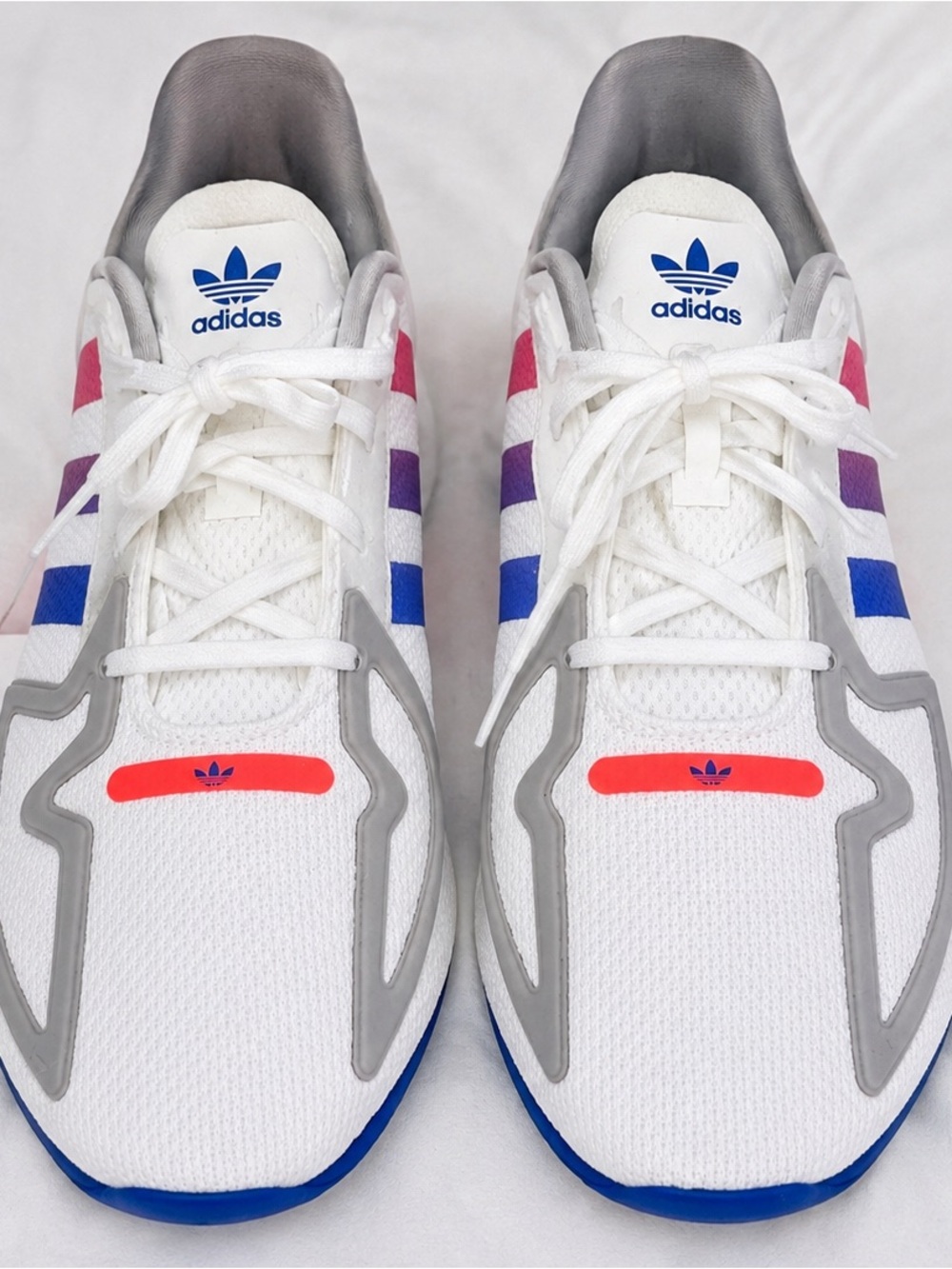 adidas White Multicolor Athletic Shoes